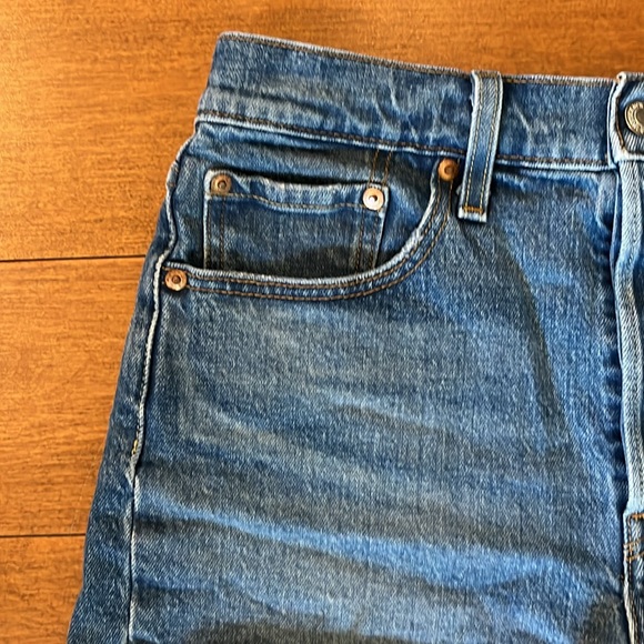 Levi’s Authentic 501 Denim Cut-offs Blue Jeans Shorts Button Fly Size 28 - Picture 3 of 11